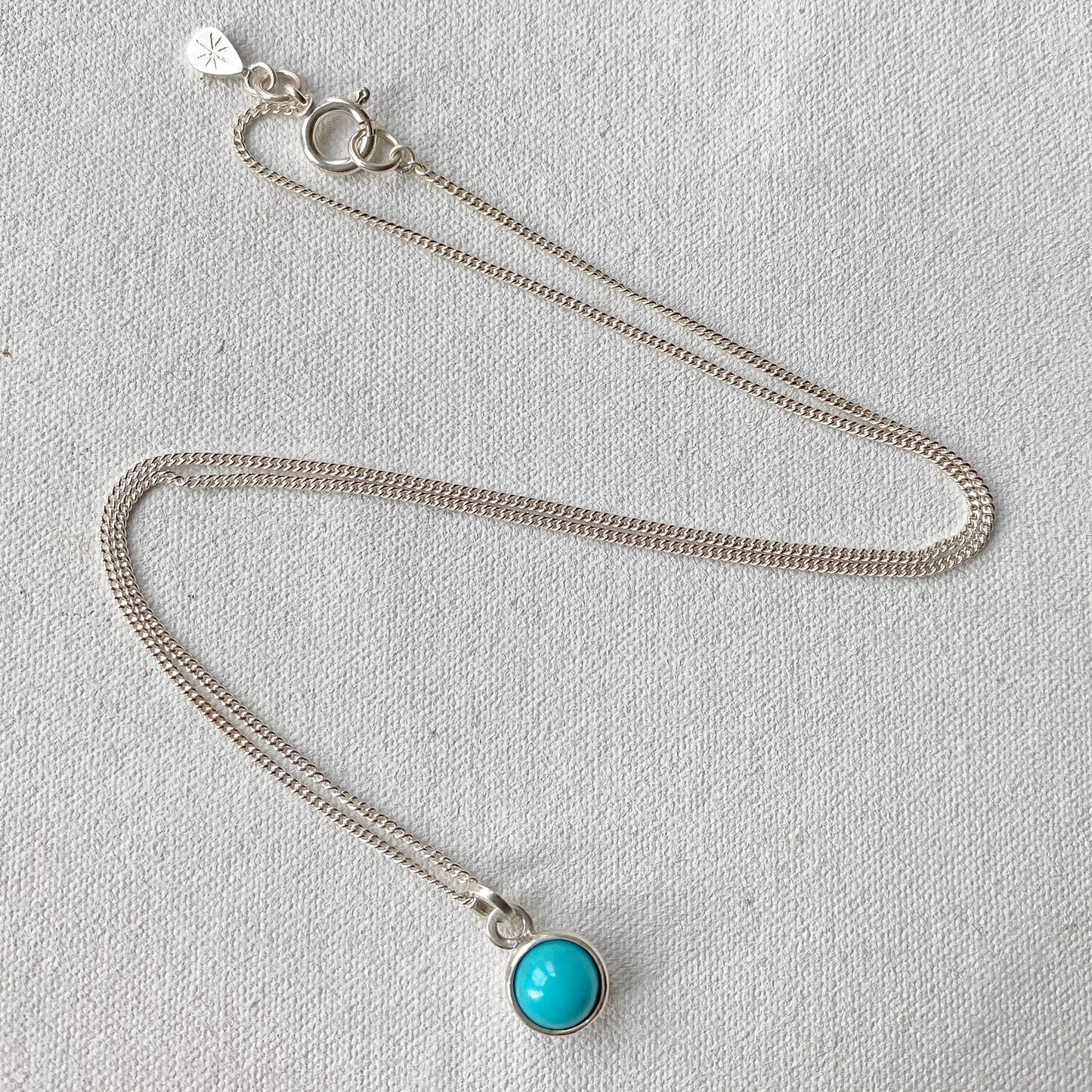 Birthstone Orb Turquoise Silver Pendant