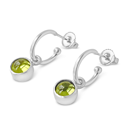 Birthstone Hoop Peridot Earrings