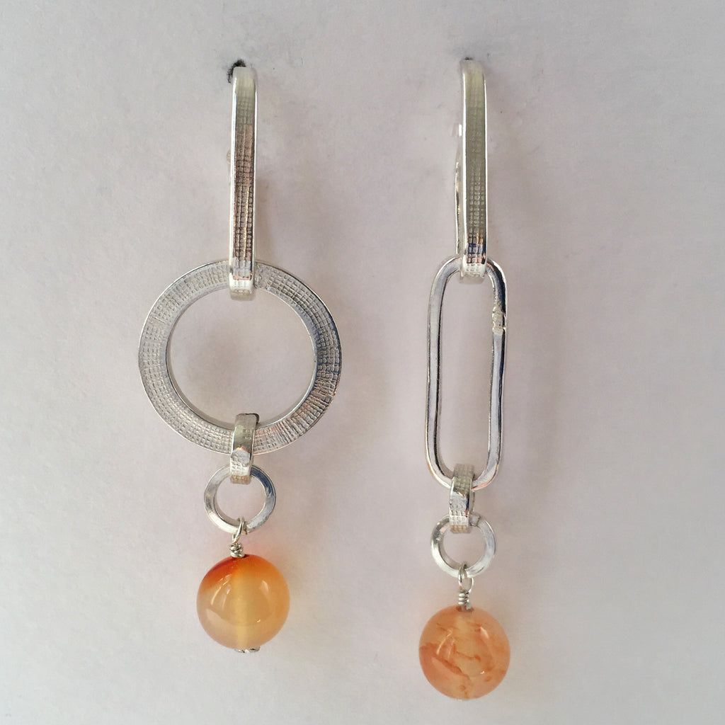 Chain Goldfish Carnelian Earrings