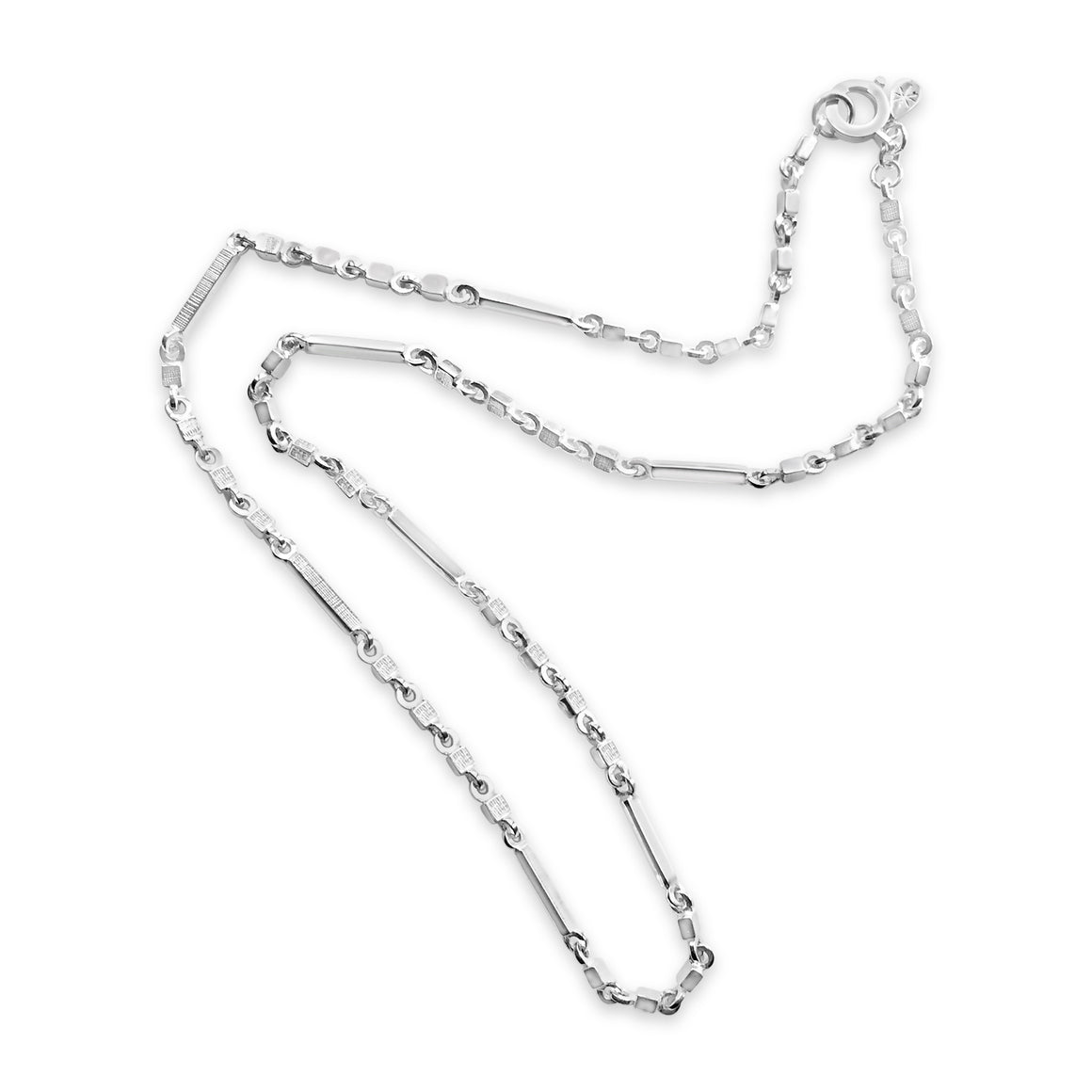 Cube Link Menswear Chain in Silver