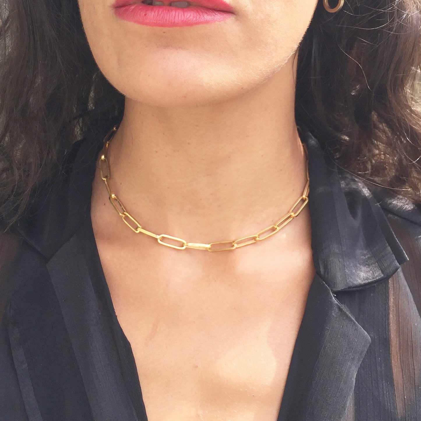 Tash T-bar Handmade Chain Necklace Gold