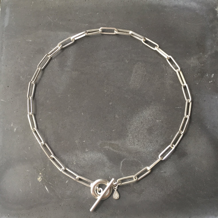 Tash T-bar Handmade Chain Necklace Silver