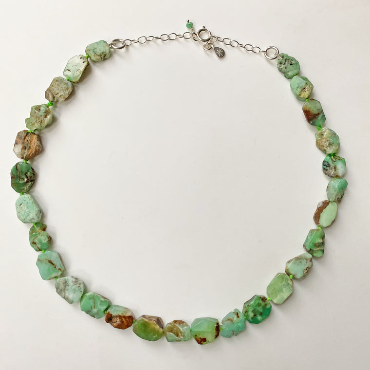 Chrysoprase Knotted Necklace