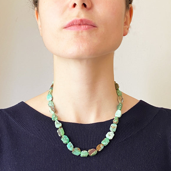 Chrysoprase Knotted Necklace