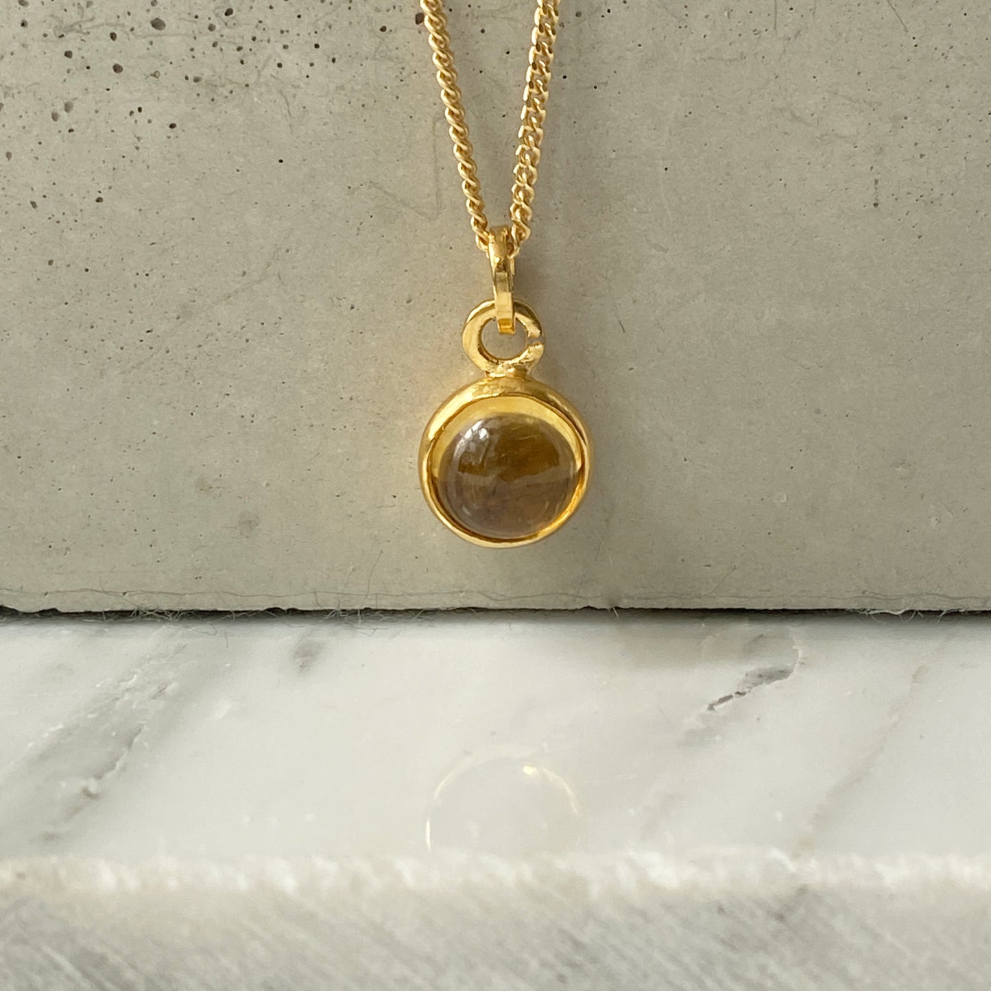 Birthstone Orb Citrine Gold Pendant