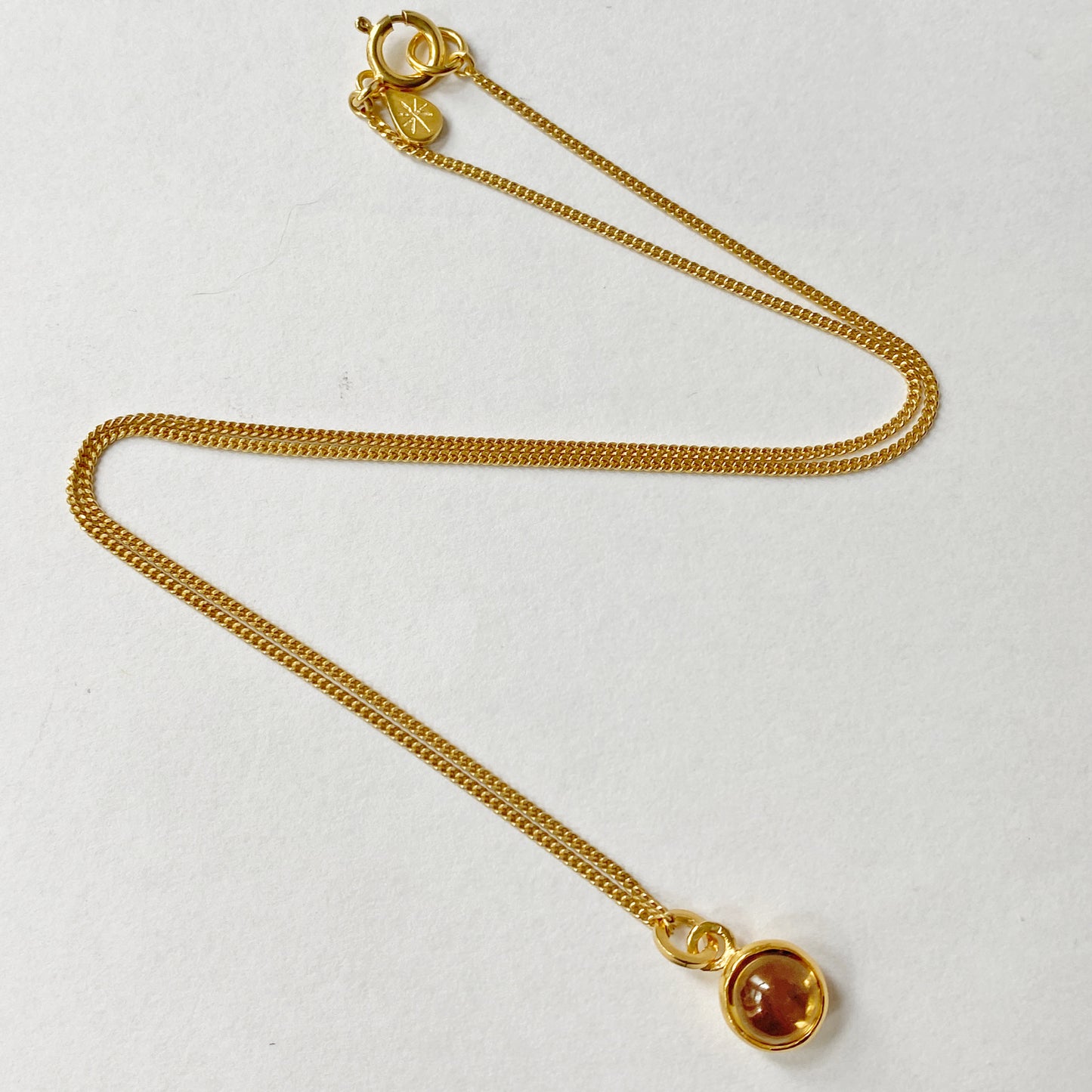 Birthstone Orb Citrine Gold Pendant