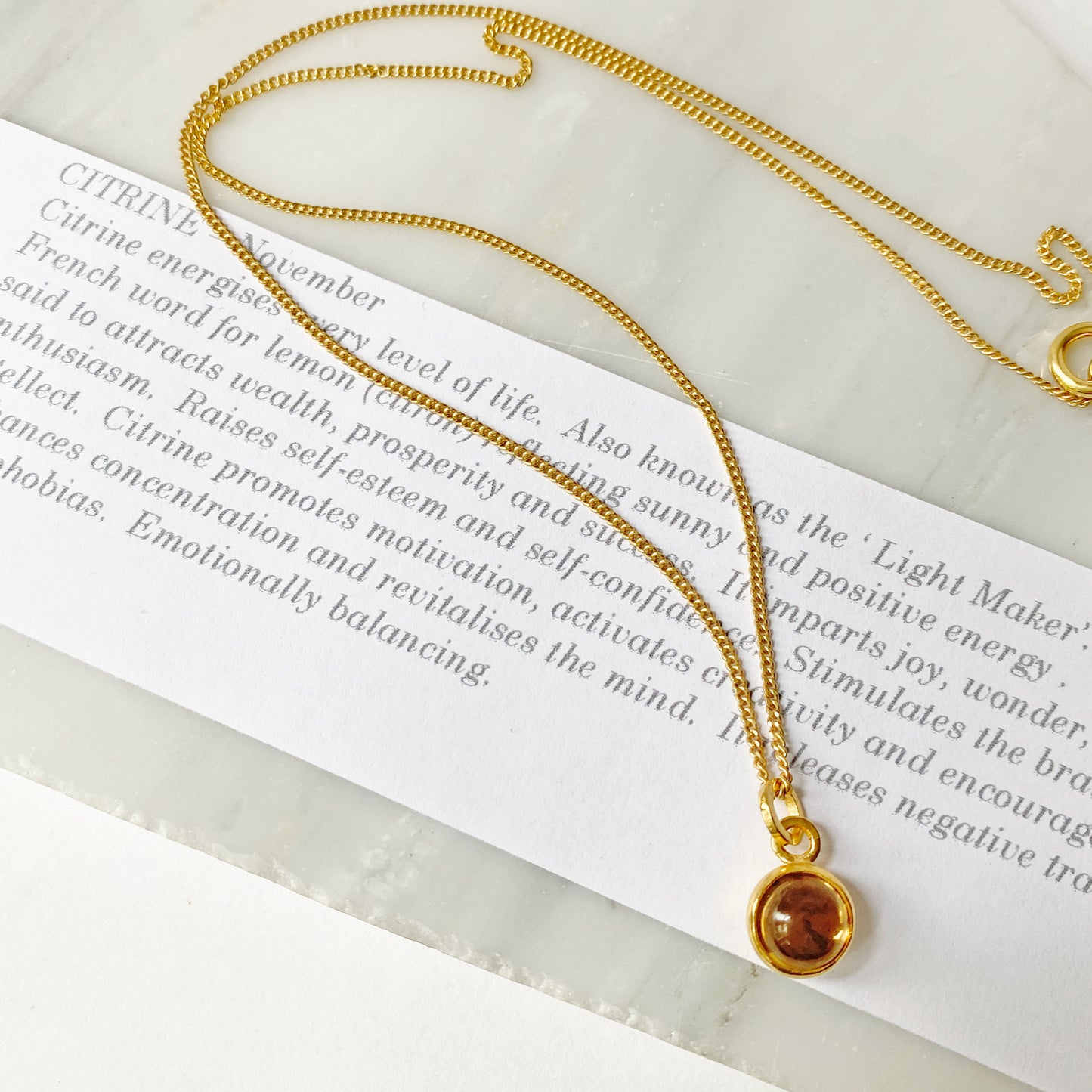 Birthstone Orb Citrine Gold Pendant