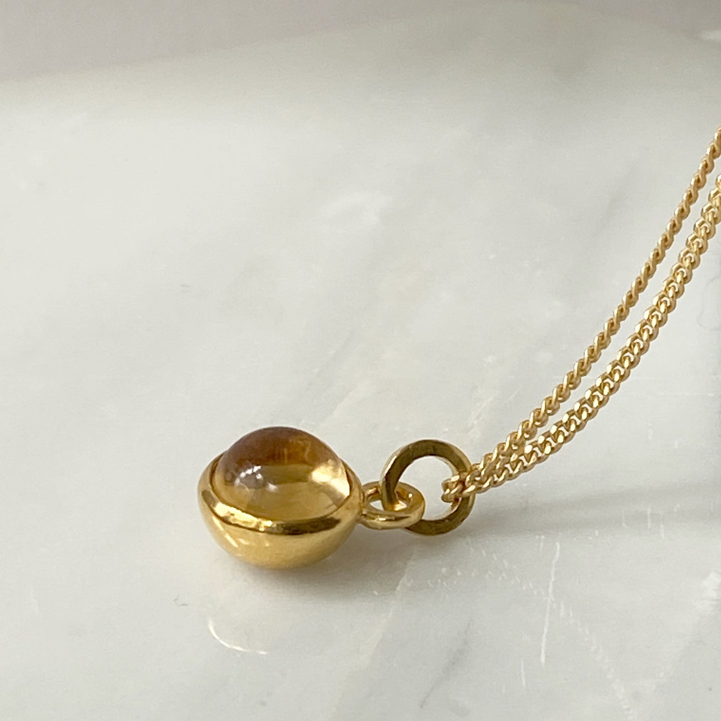 Birthstone Orb Citrine Gold Pendant