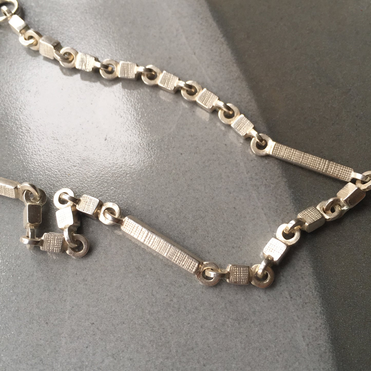 Cube Link Menswear Chain in Silver