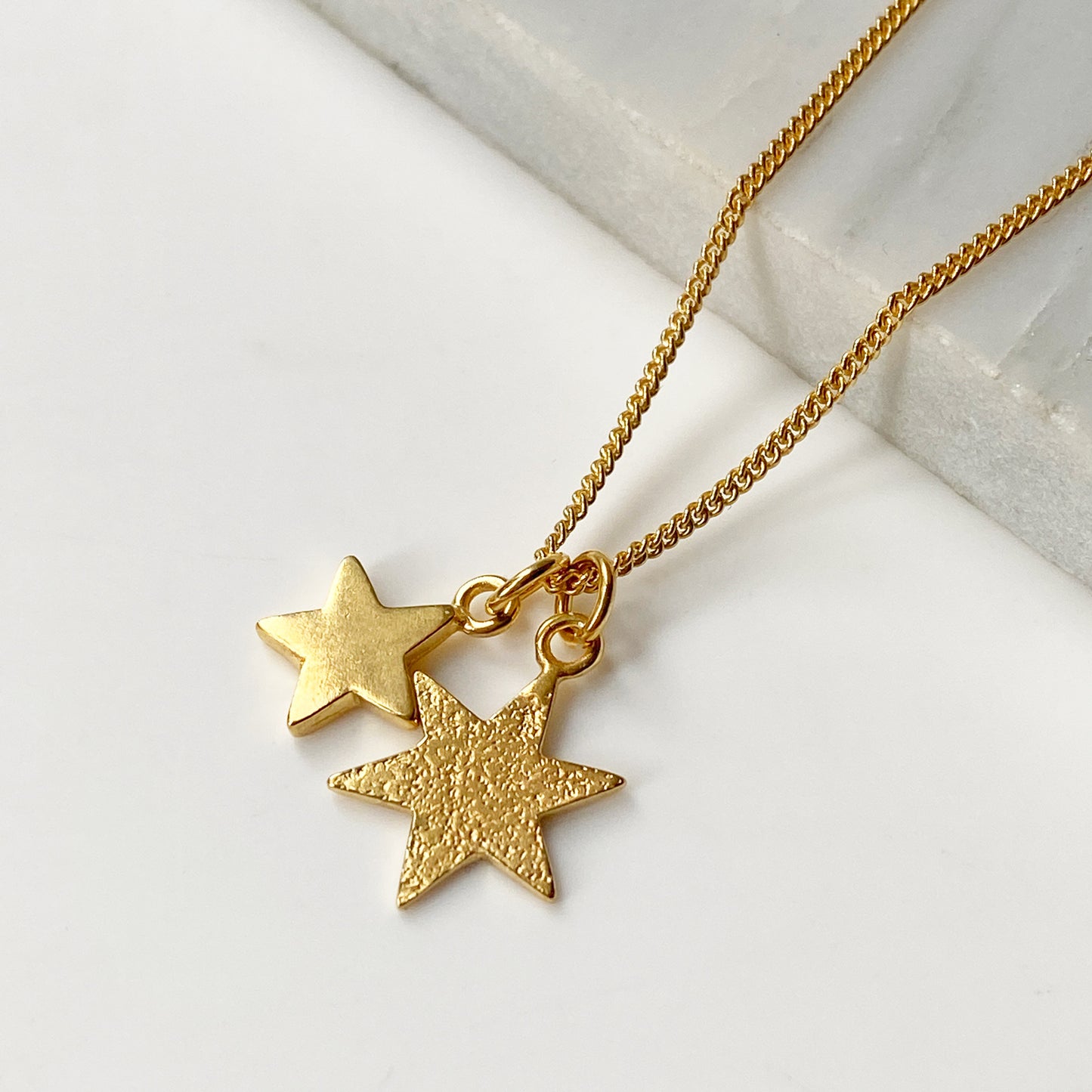 Double Star Pendant in Gold