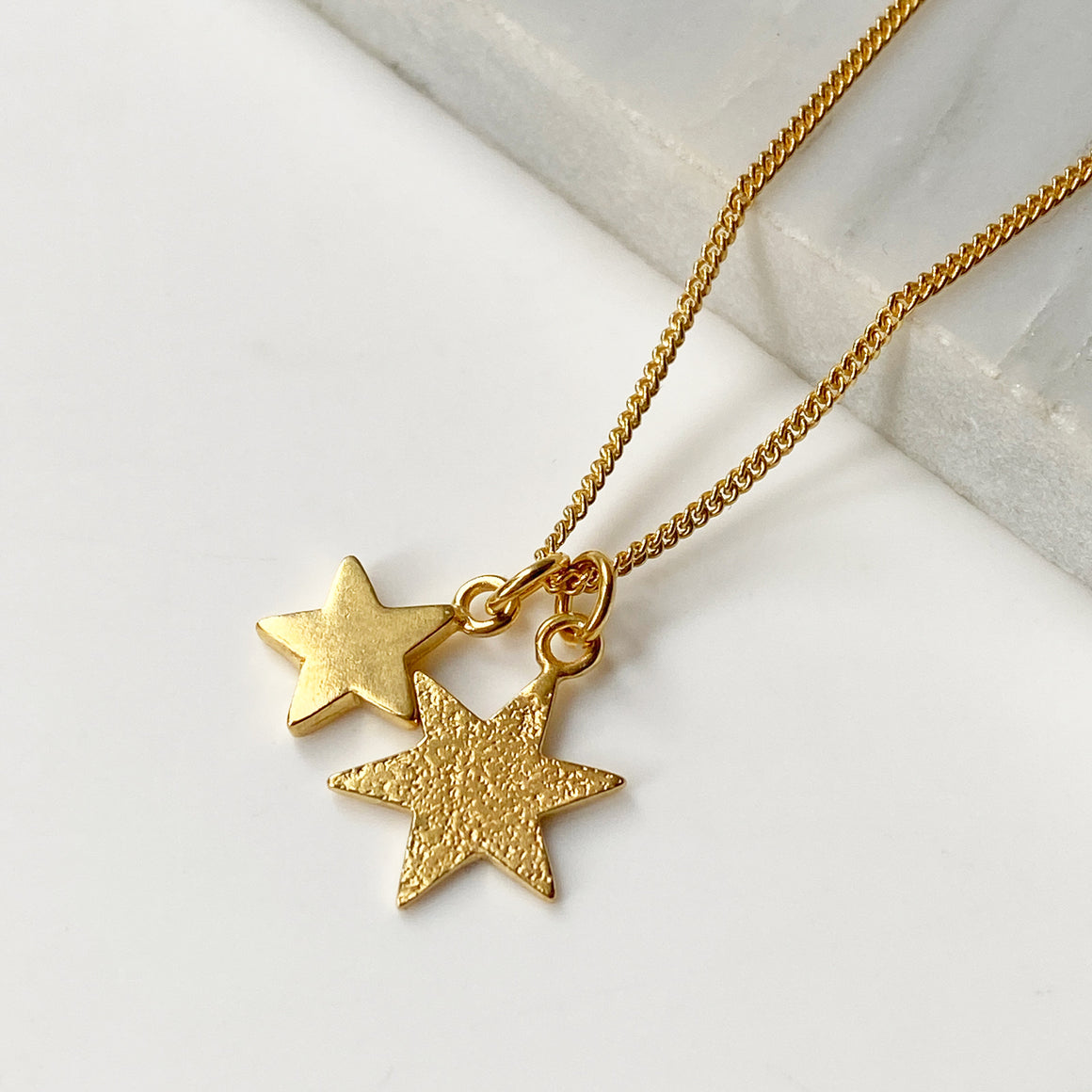 Double Star Pendant in Gold