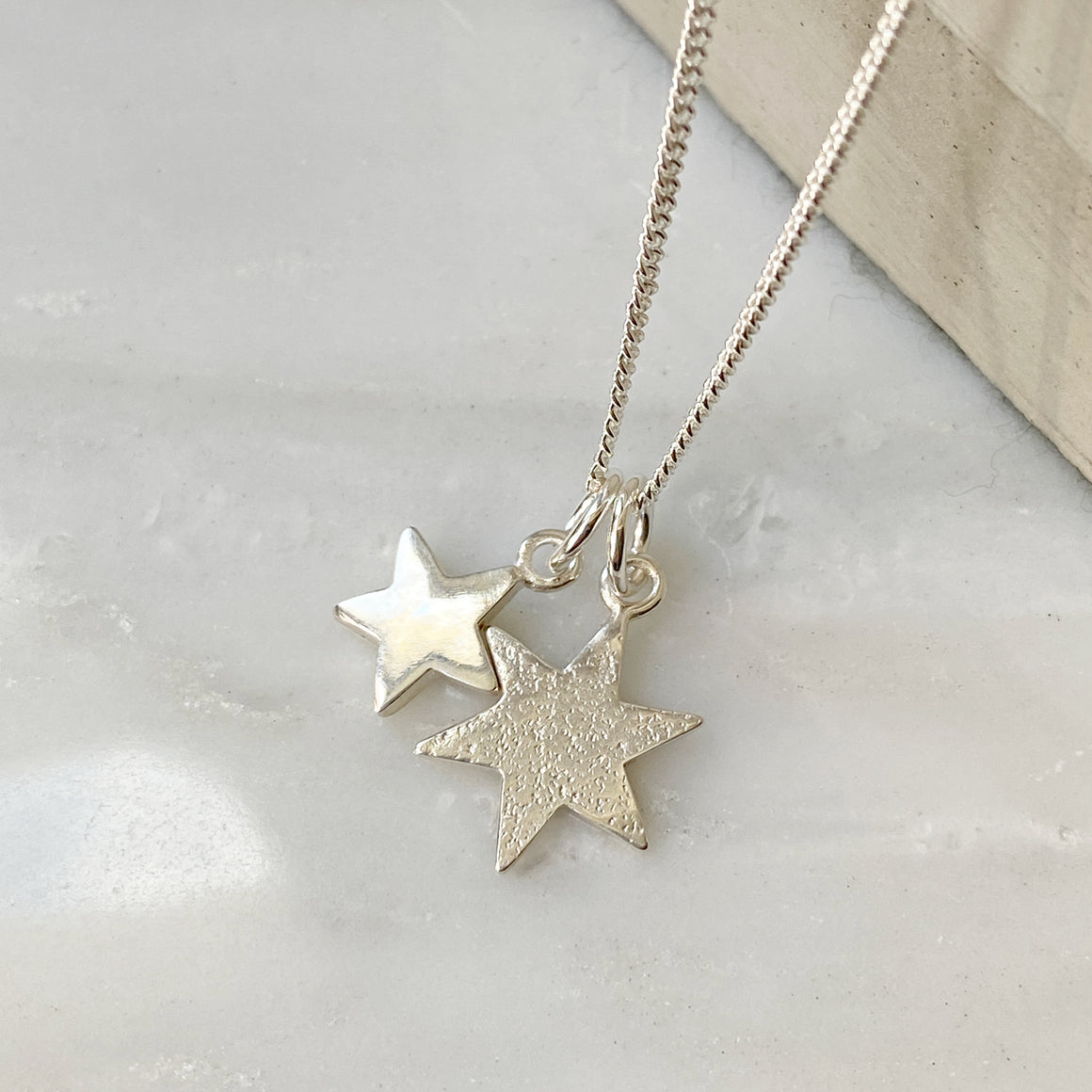 Double Star Pendant in Silver