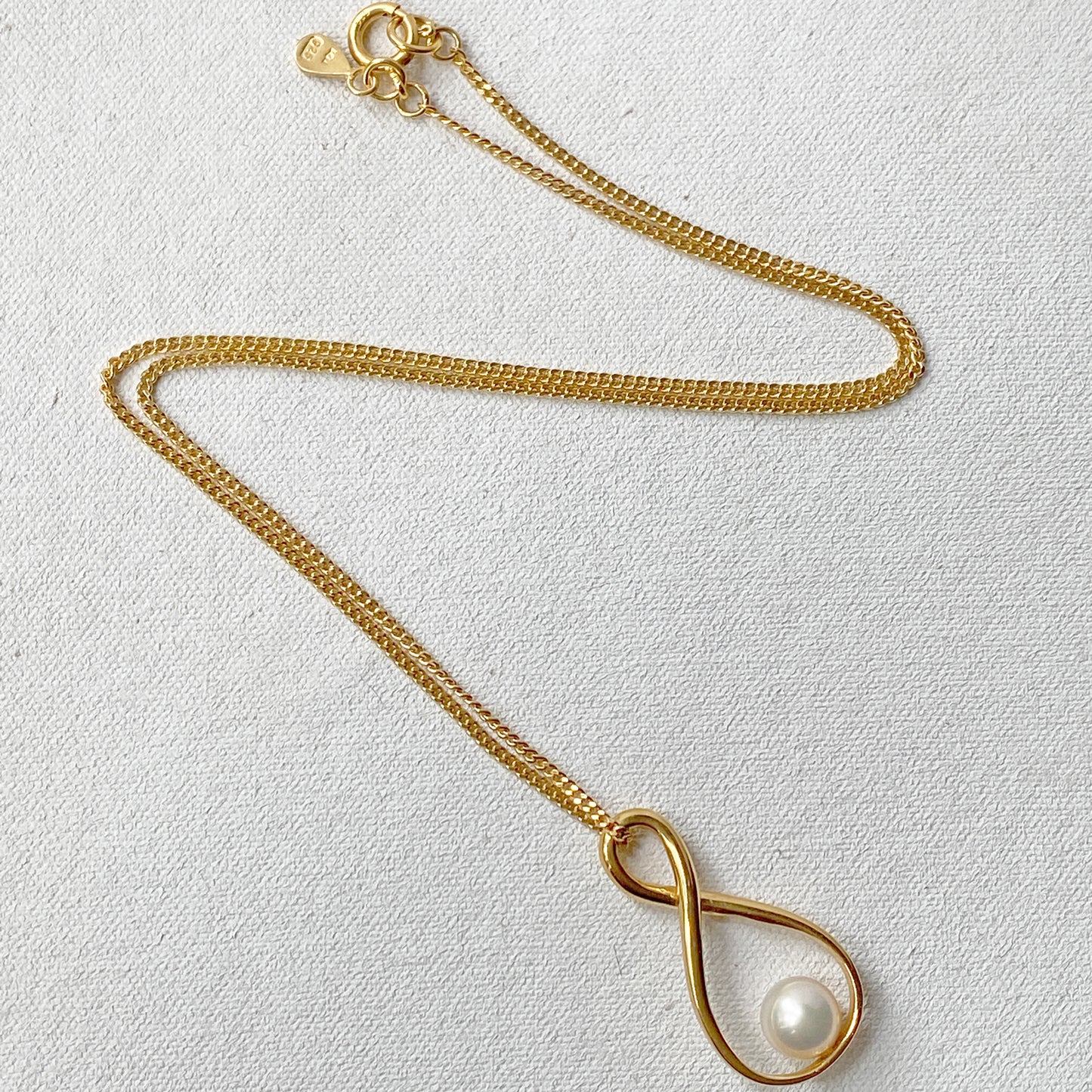 Eternity Infinity Pearl Gold Pendant