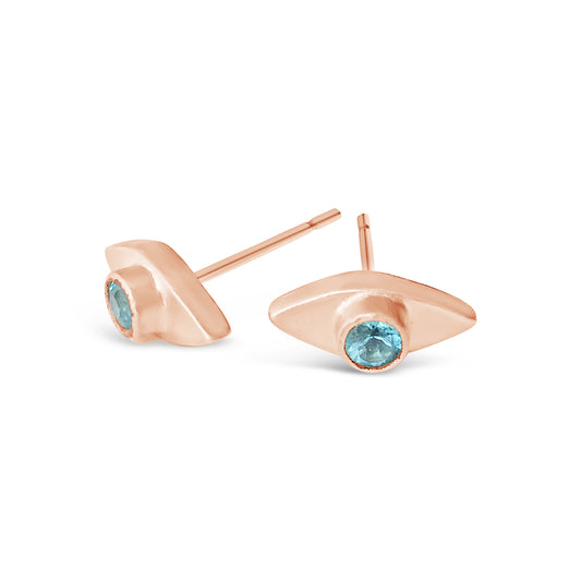 Eye Topaz Earrings Rose Gold