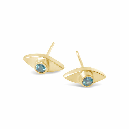 Eye Topaz Earrings Gold