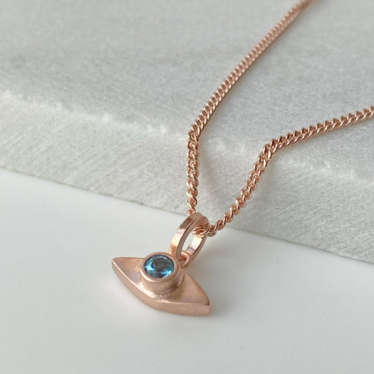 Eye Topaz Pendant Rose Gold