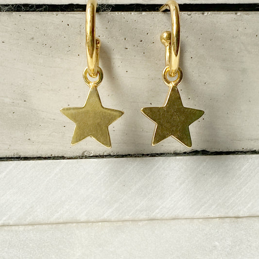 Stars on Hoops in Gold