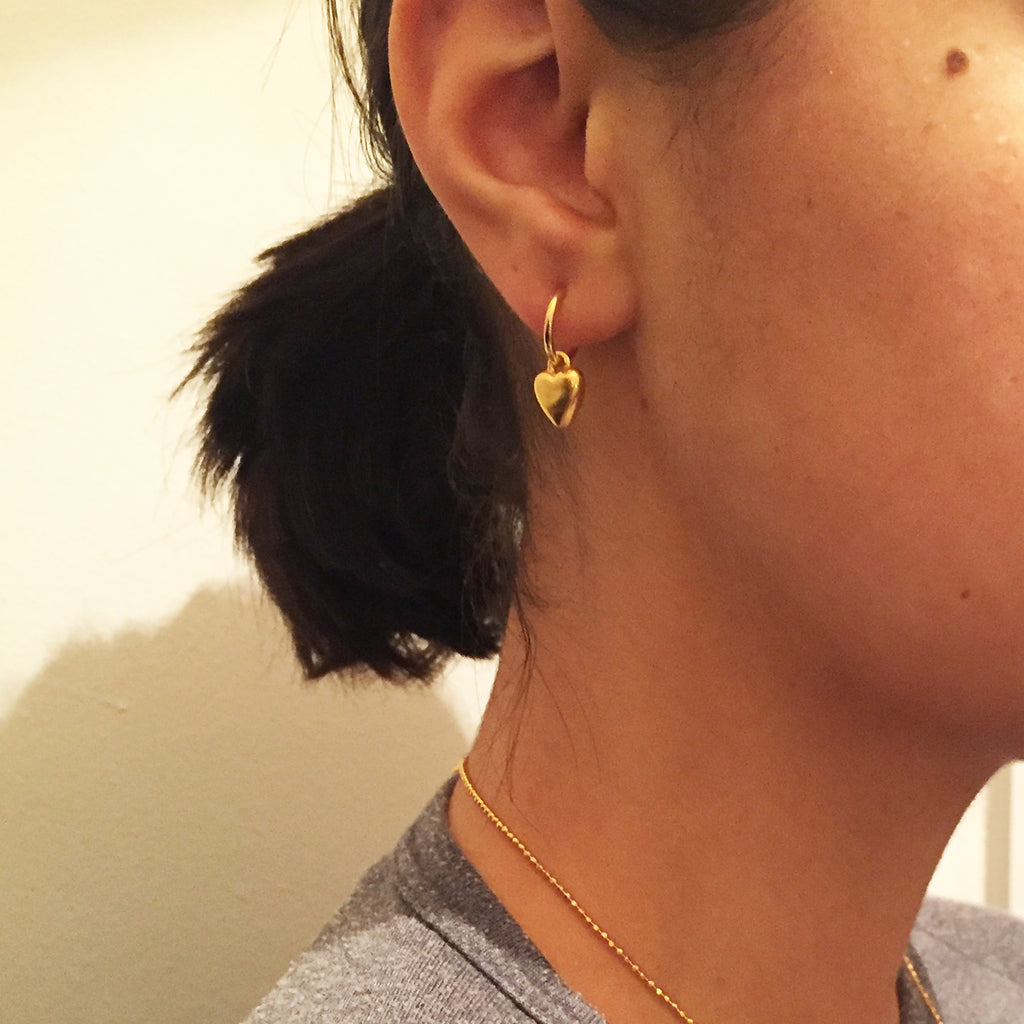 Heart & Arrow Earrings in Gold