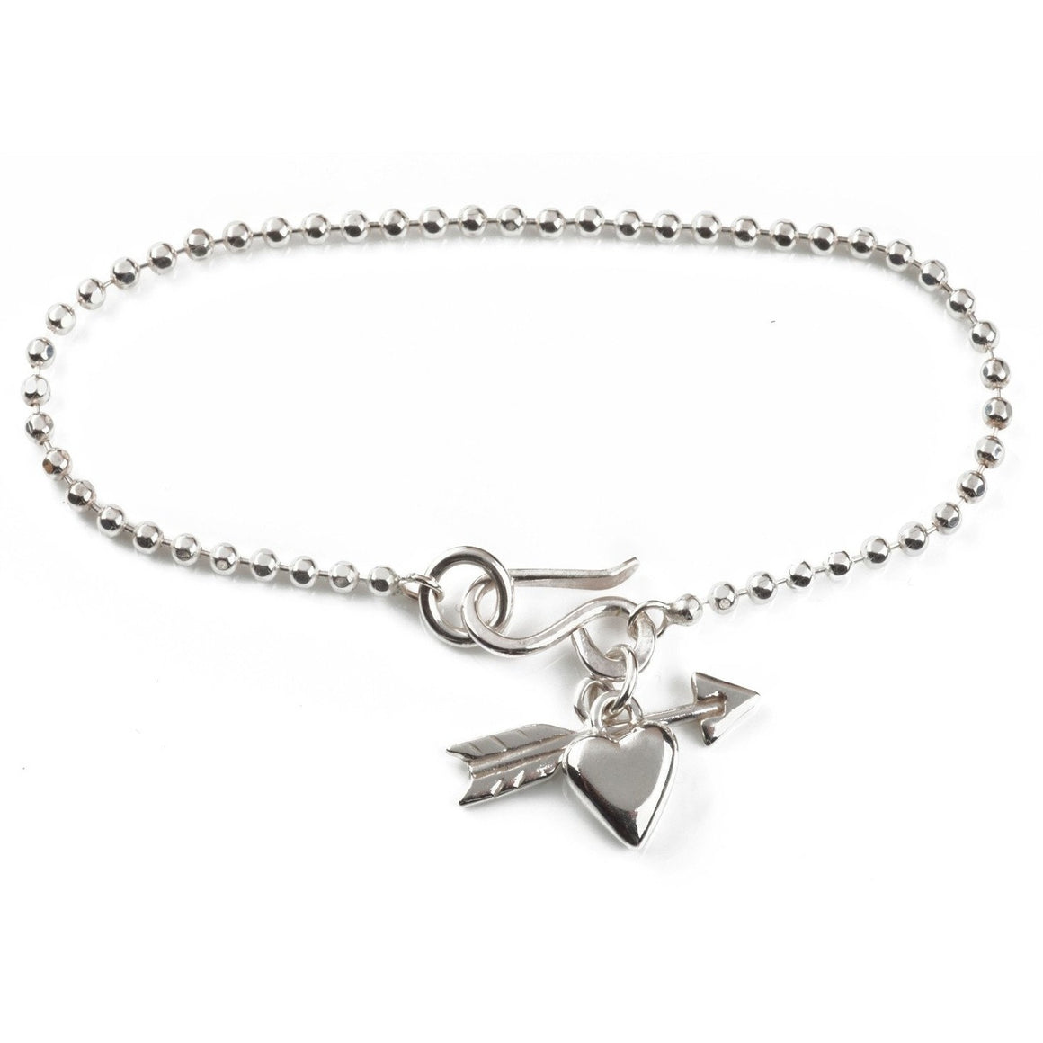 Heart & Arrow Bracelet in Silver