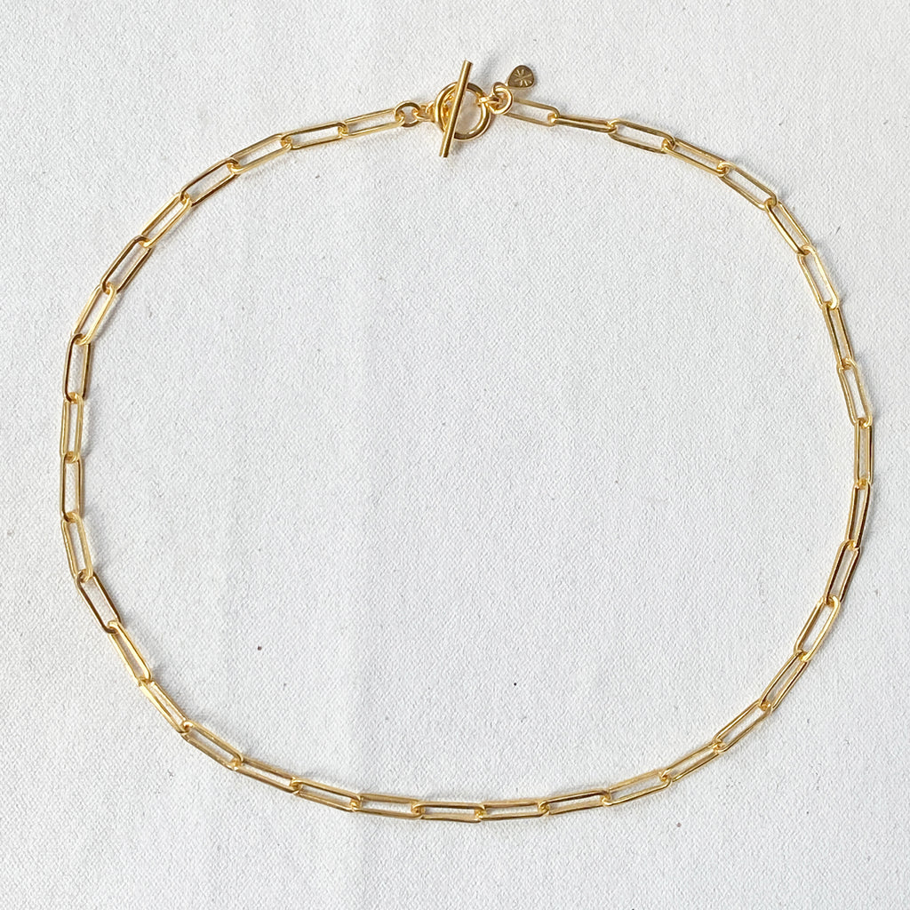 Jane Chain T-bar Gold Necklace