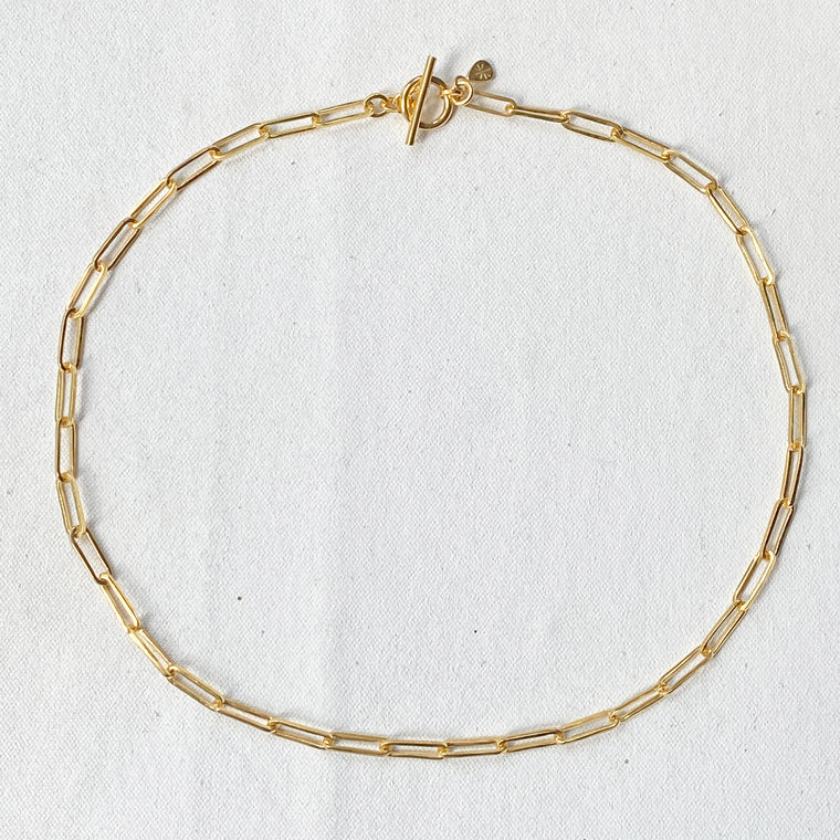 Jane Chain T-bar Gold Necklace