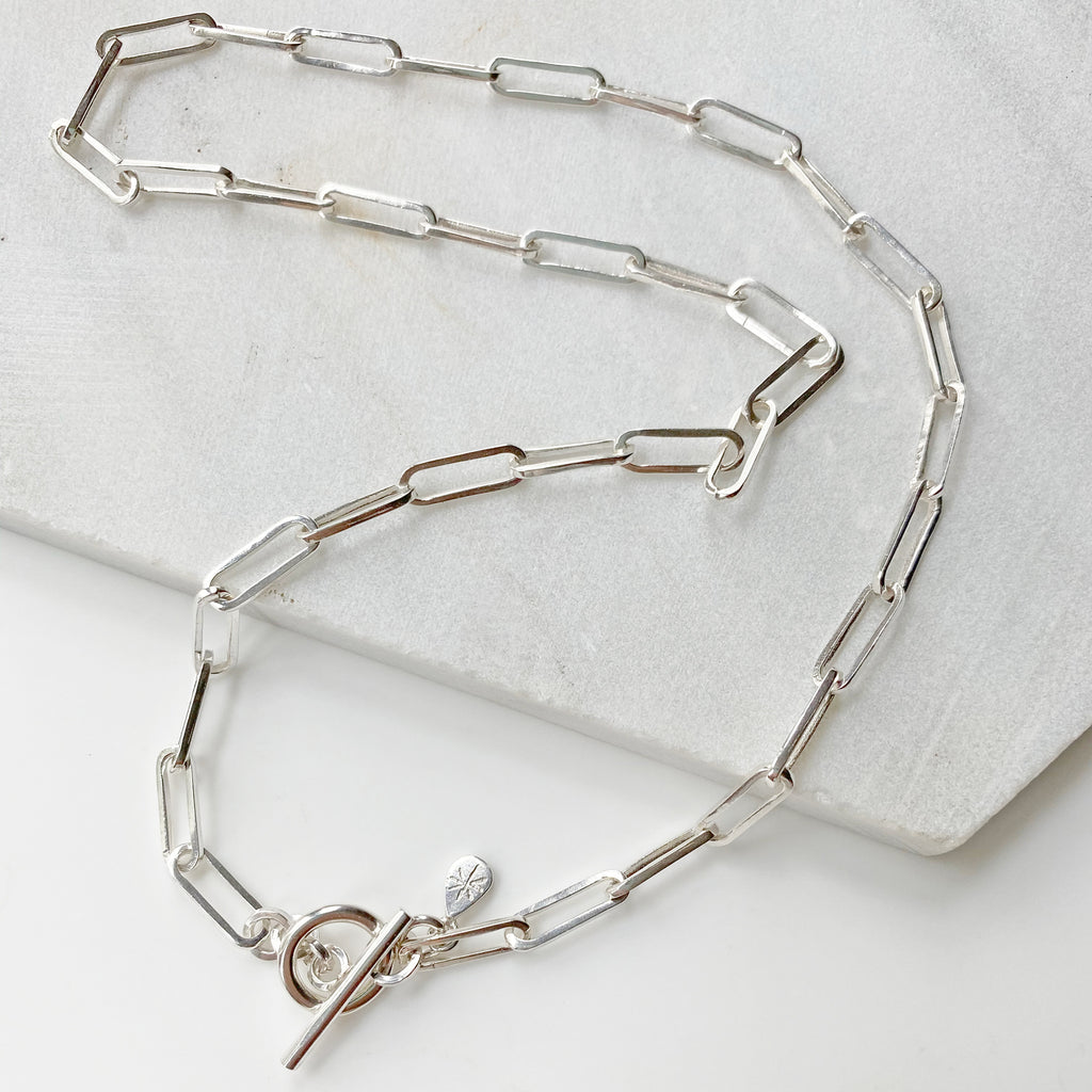 Jane Chain T-bar Silver Necklace