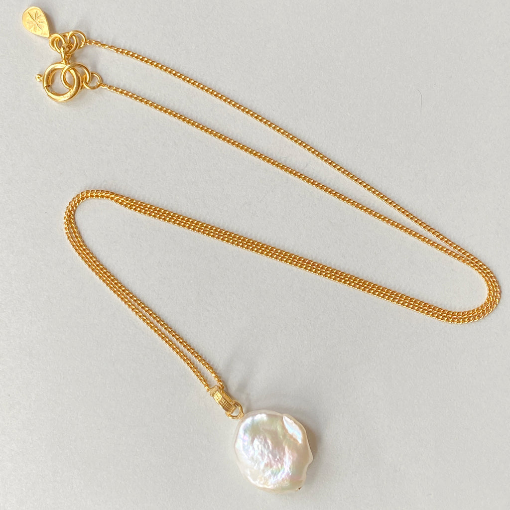 Gold Keshi Pearl Pendant