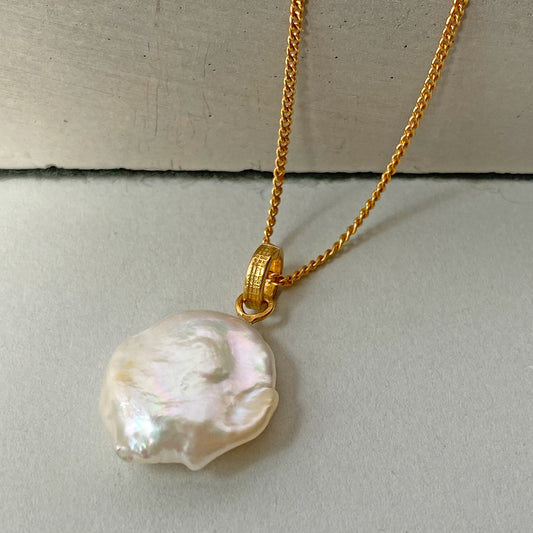 Gold Keshi Pearl Pendant