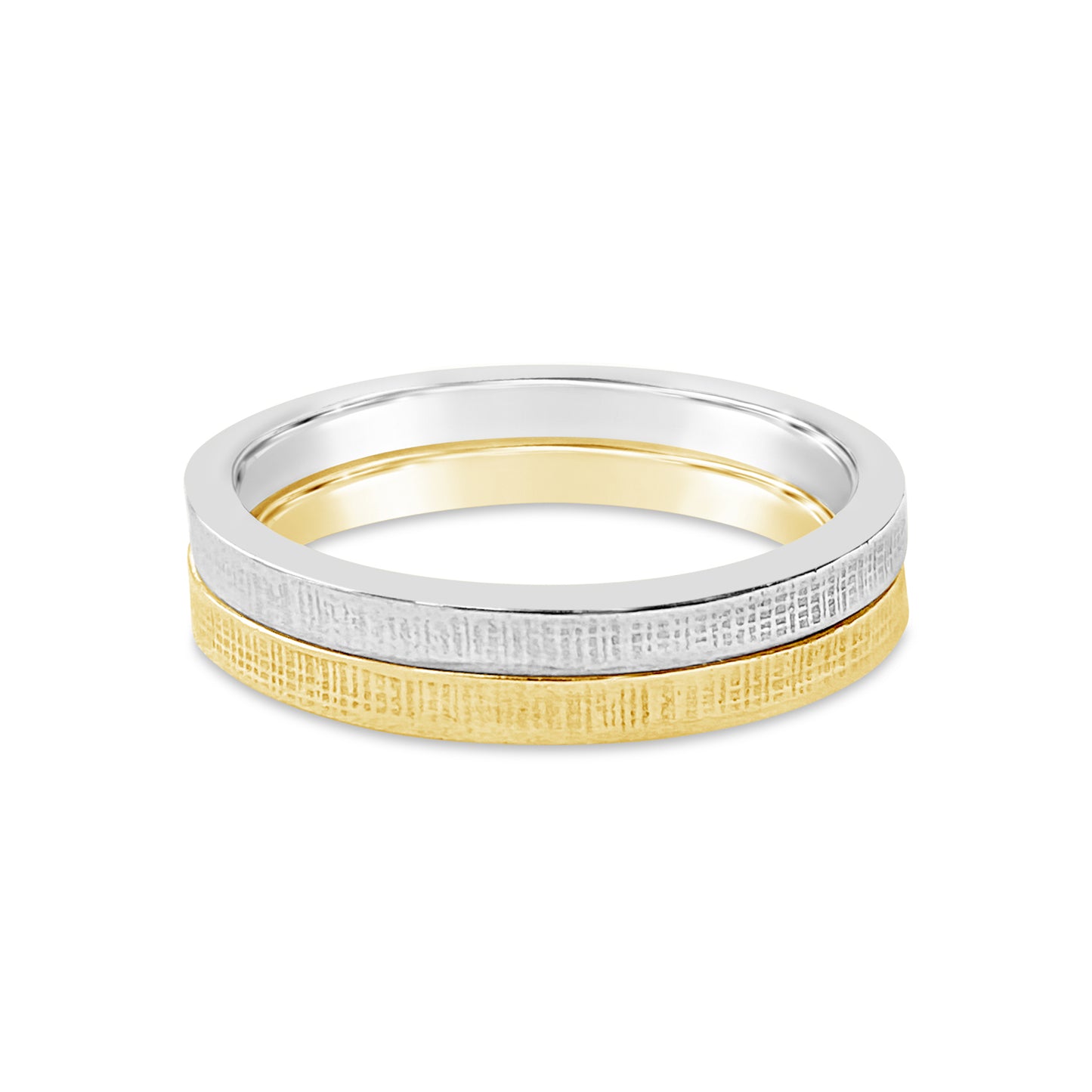 Mixed Gold Textured Wedding Band