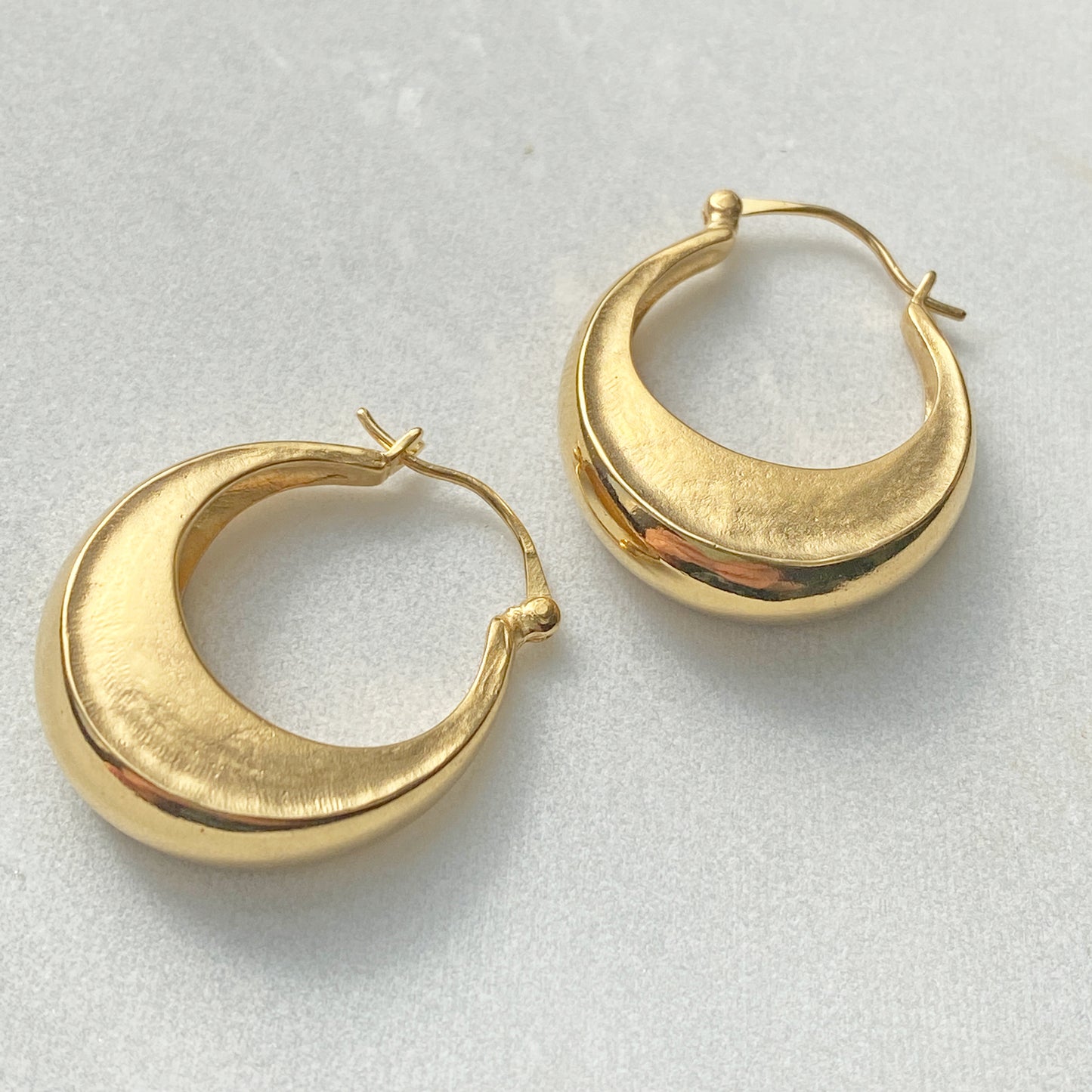 Crescent Moon Gold Hoops