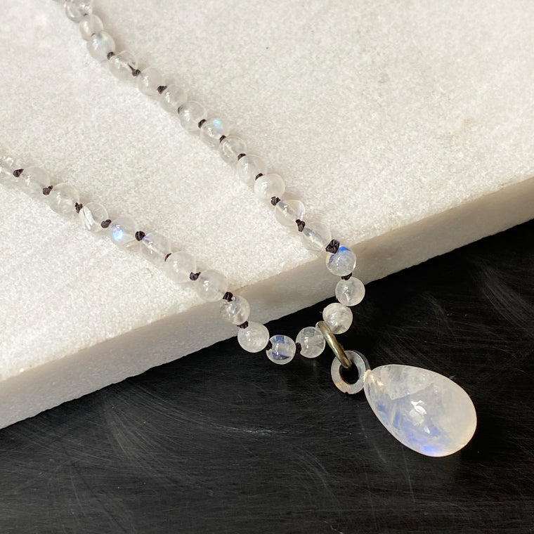Moonstone Hand Knotted Necklace