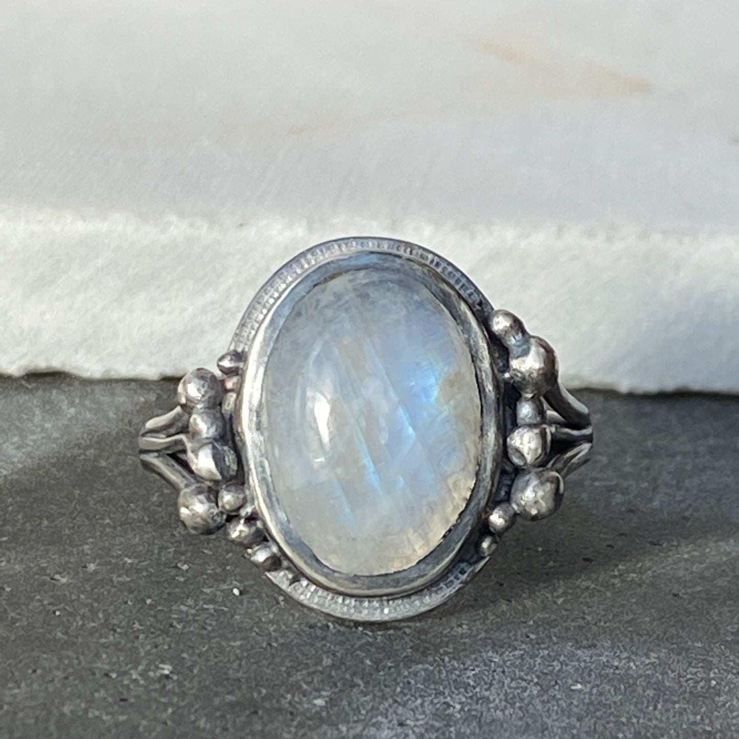 Rainbow Moonstone Bubble Ring