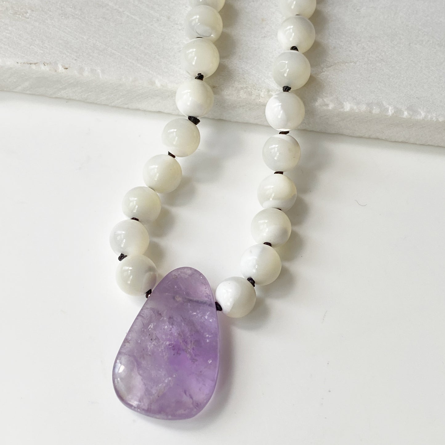 Amethyst and Mother Of Pearl Necklace