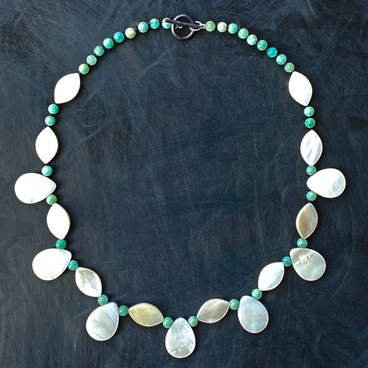 Mother of Pearl Amazonite Collar Necklace