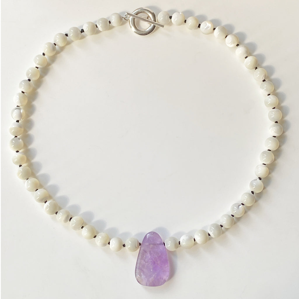 Amethyst and Mother Of Pearl Necklace