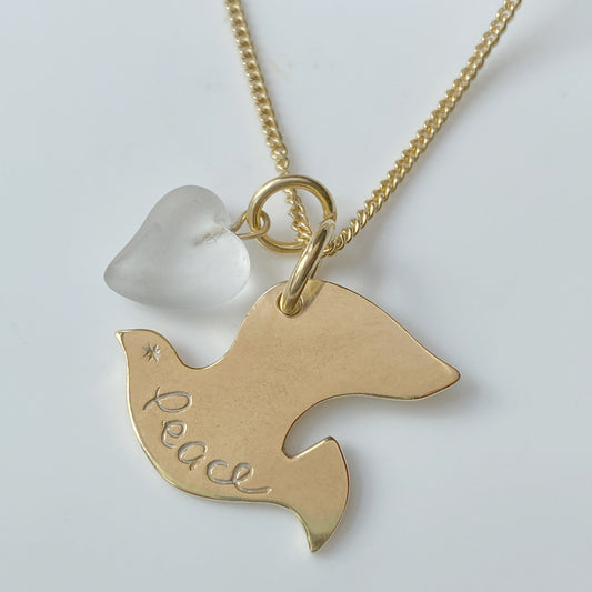 Peace Bird Gold Pendant