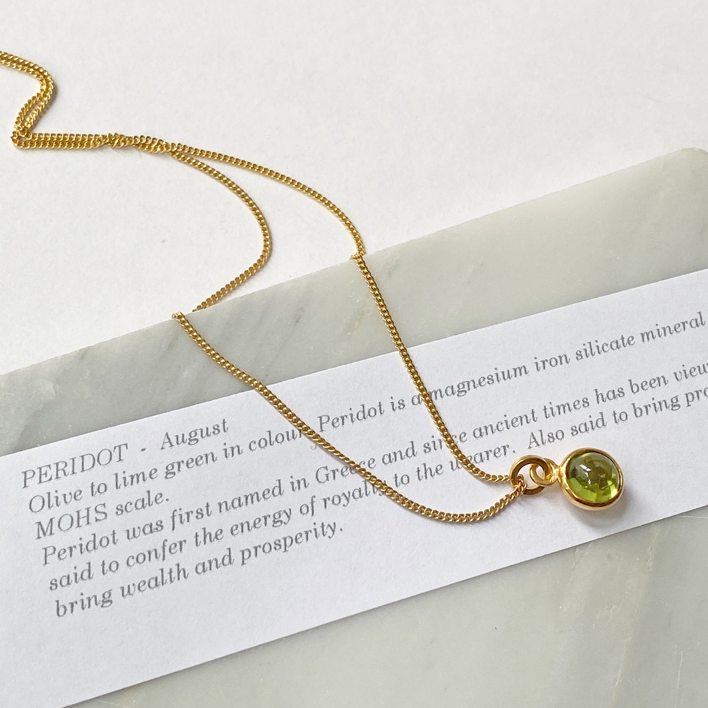 Birthstone Orb Peridot Gold Pendant