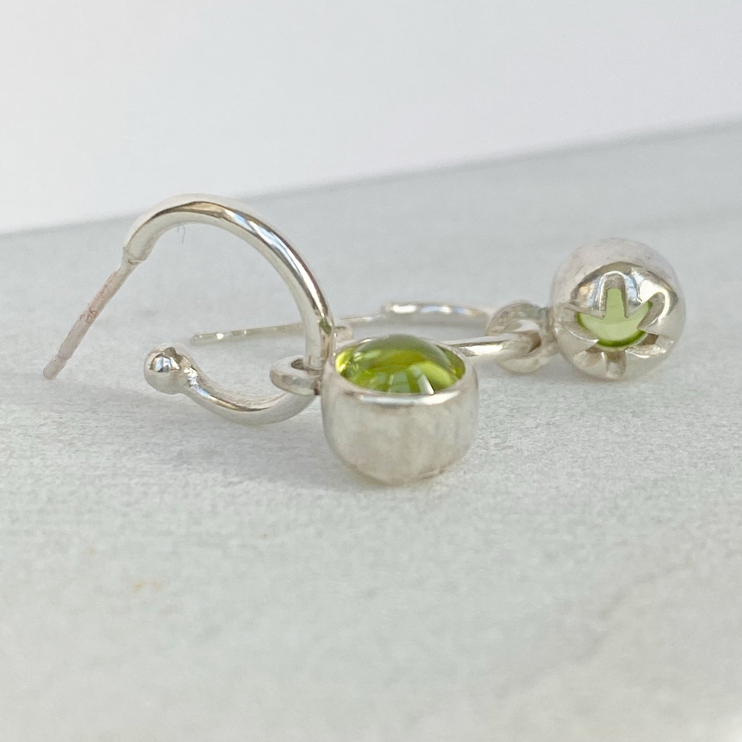 Birthstone Hoop Peridot Earrings