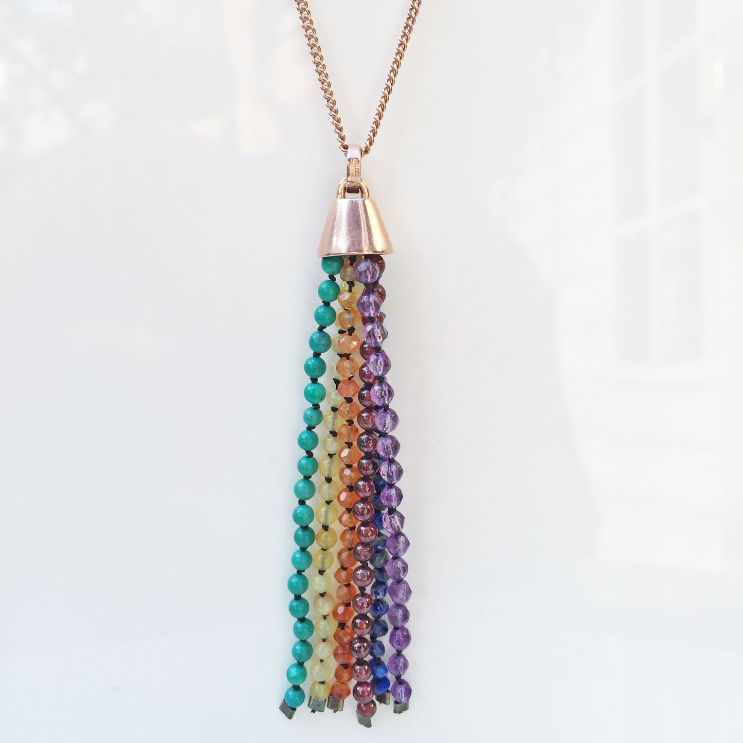 Rainbow Tassel Pendant Rose