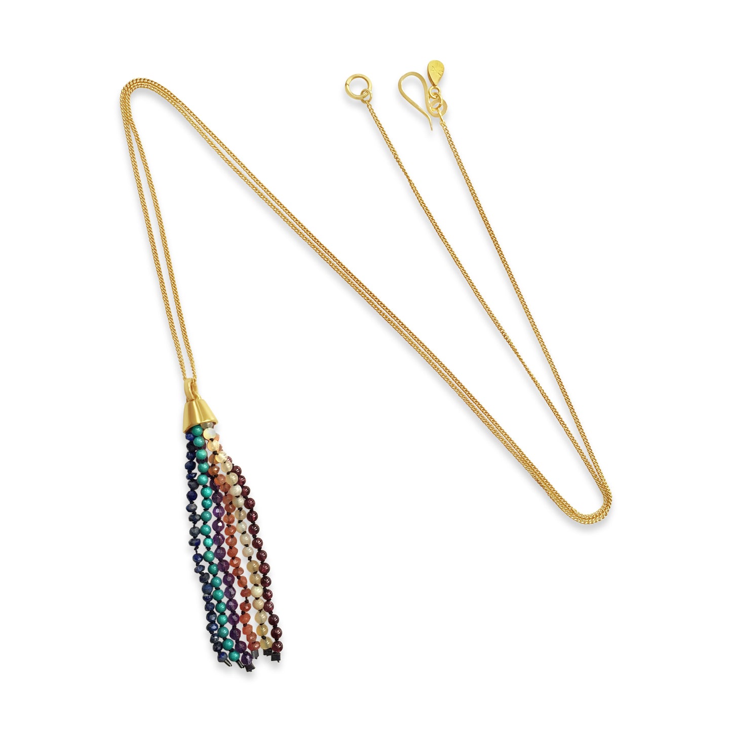 Rainbow Tassel Pendant Gold