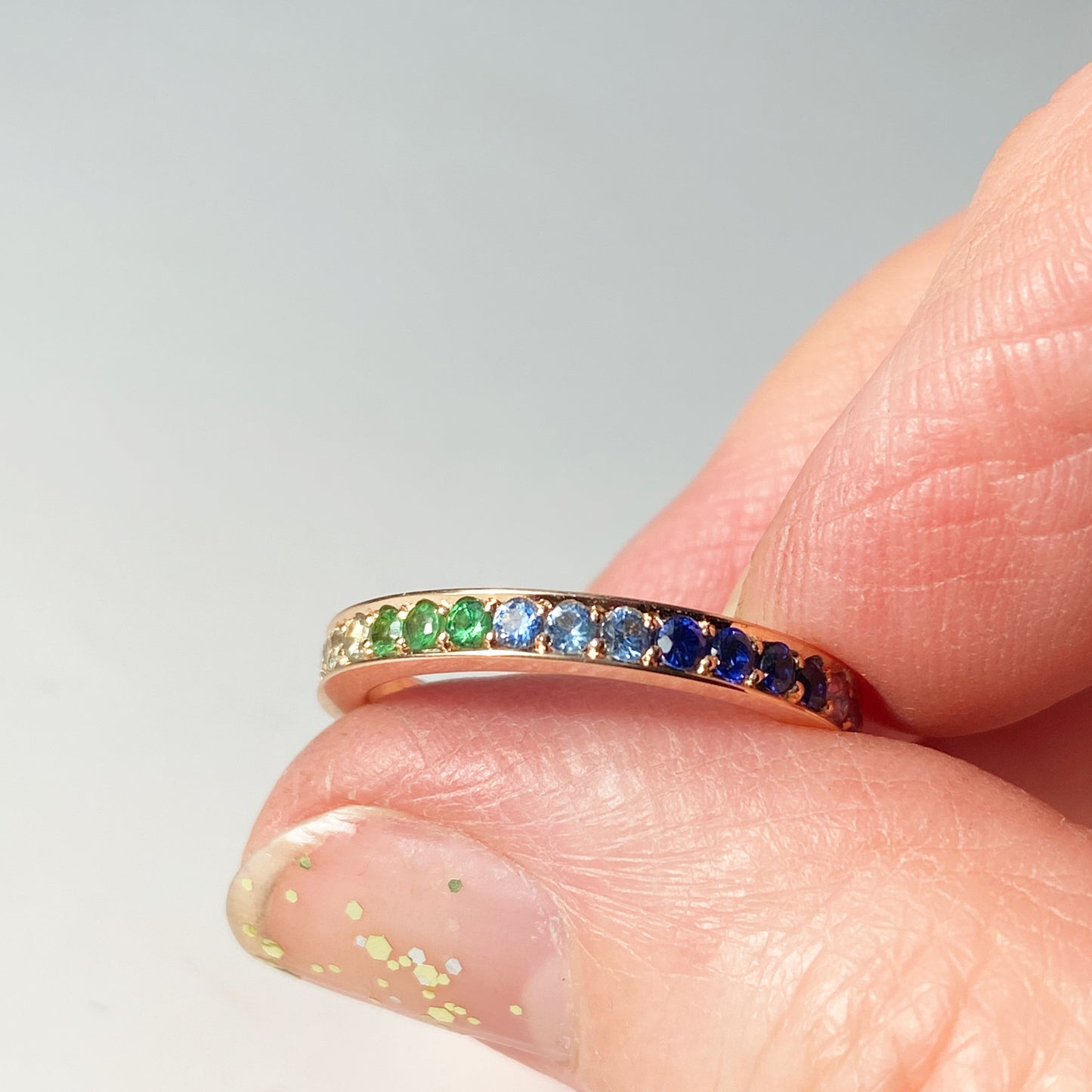 Rainbow Sapphire Eternity Ring