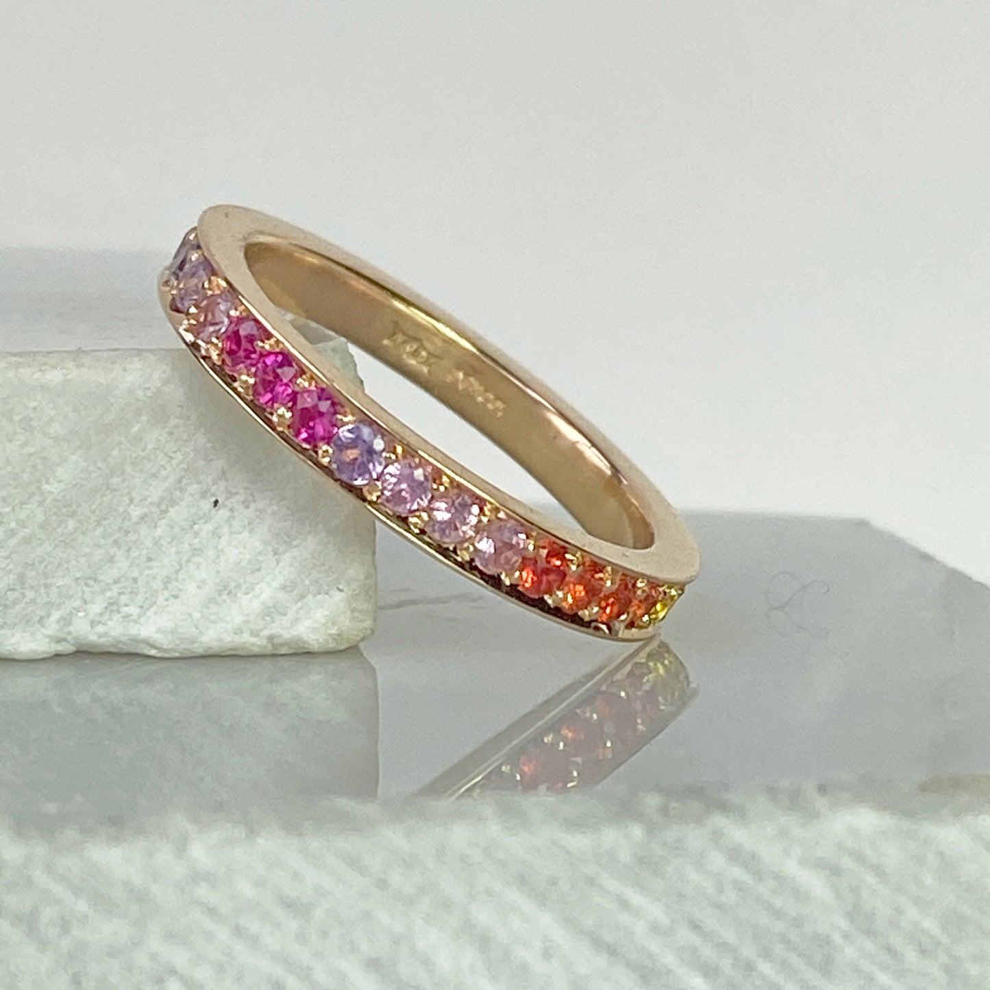 Rainbow Sapphire Eternity Ring