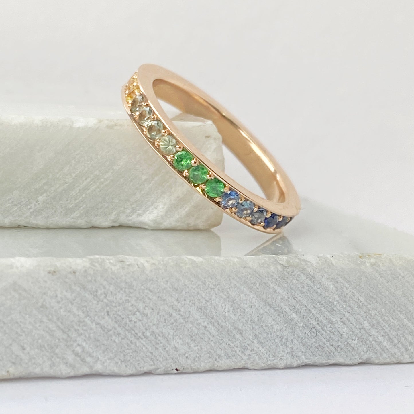 Rainbow Sapphire Eternity Ring