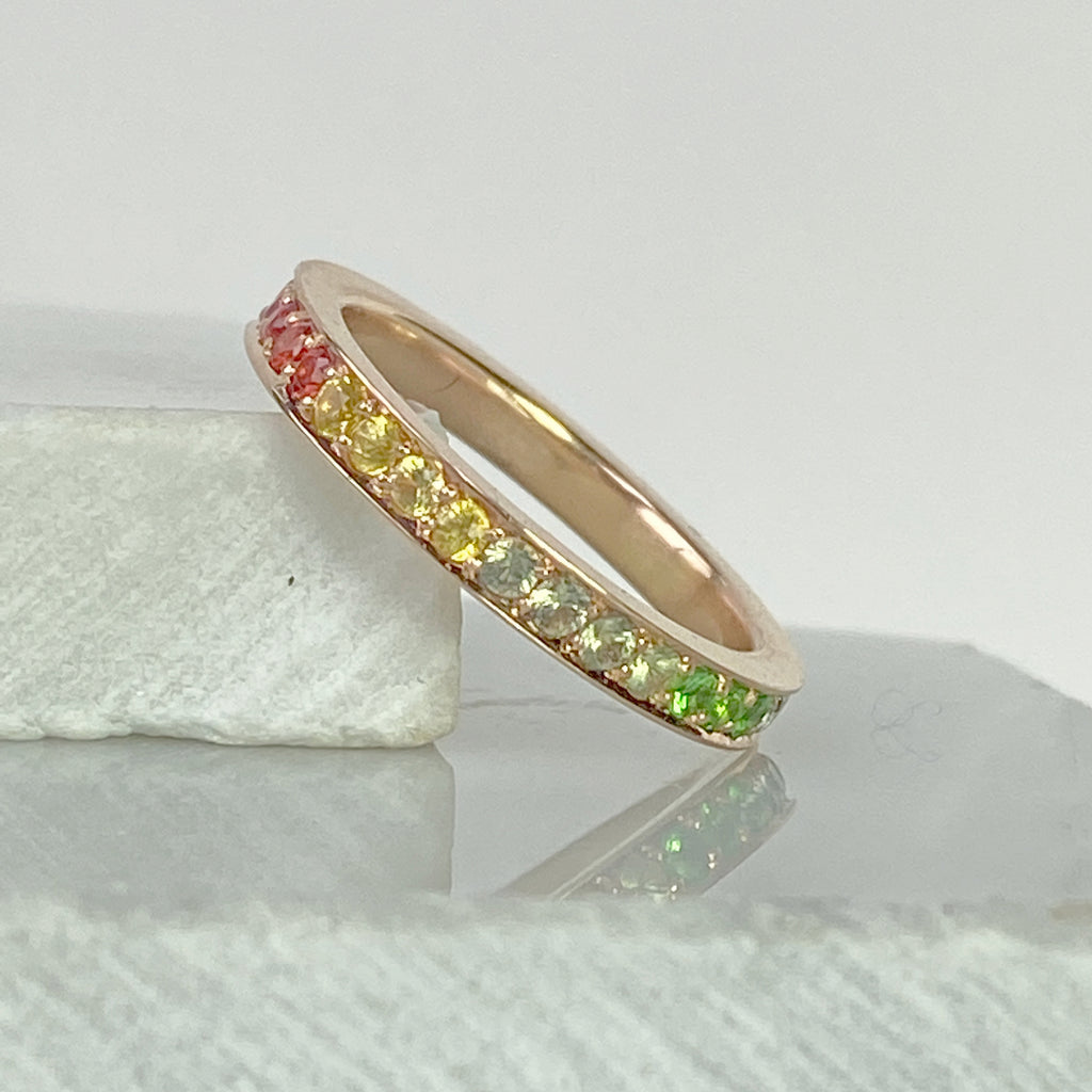 Rainbow Sapphire Eternity Ring