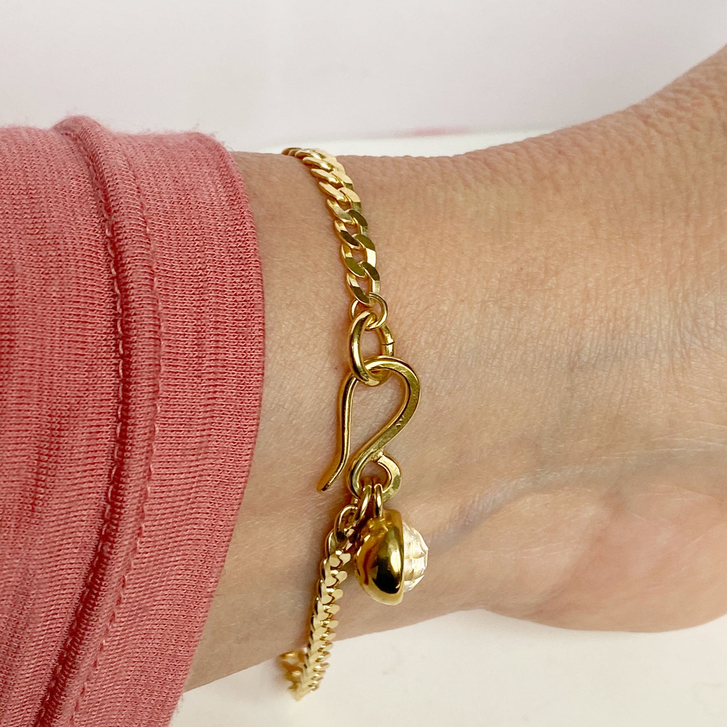 Birthstone Orb April Gold Bracelet