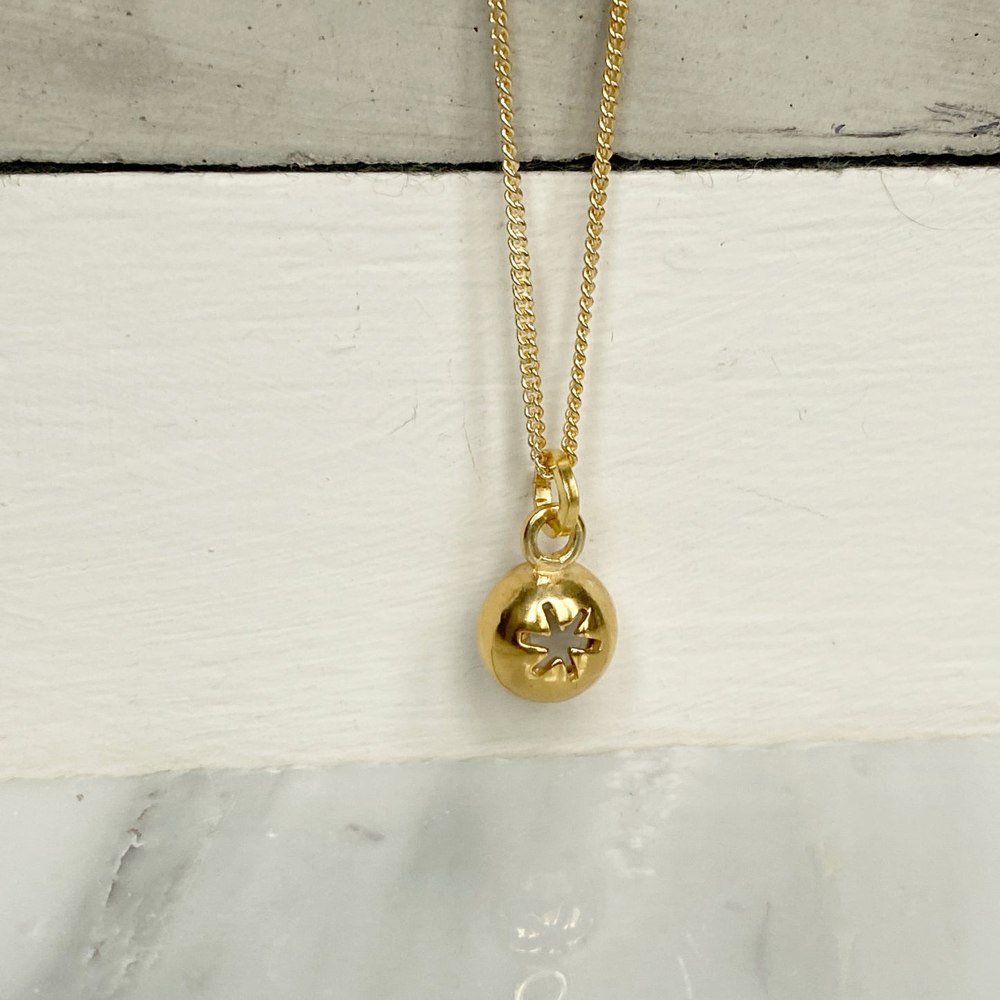 Birthstone Orb Rock Crystal Gold Pendant