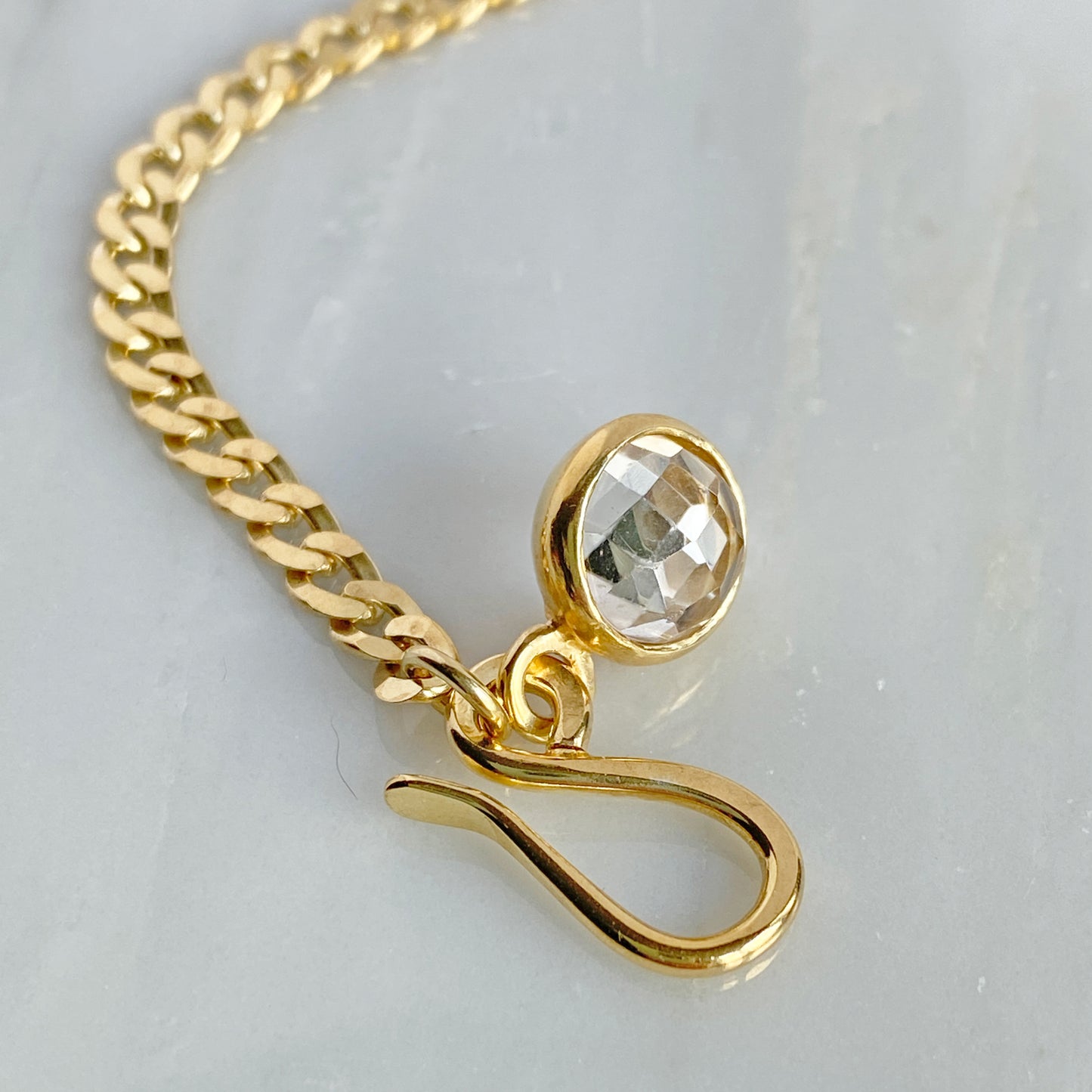 Birthstone Orb April Gold Bracelet