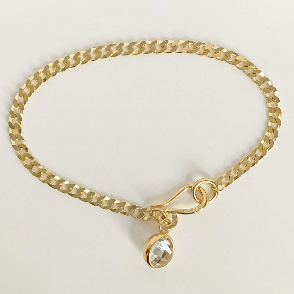 Birthstone Orb April Gold Bracelet
