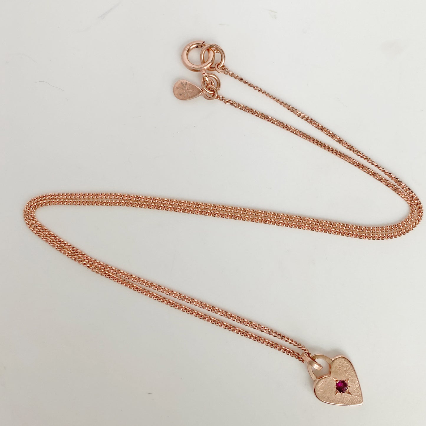 Ruby Rose Gold Heart Pendant