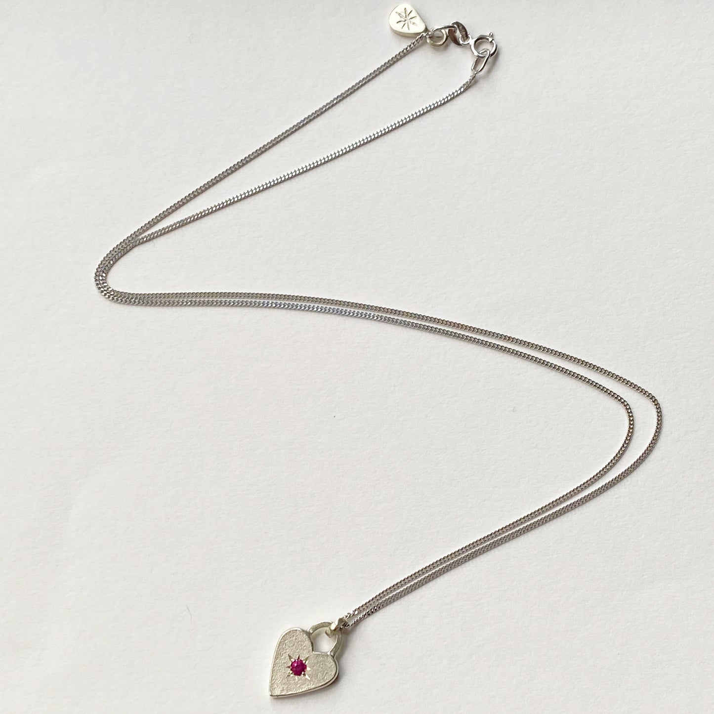 Ruby Heart White Gold Pendant